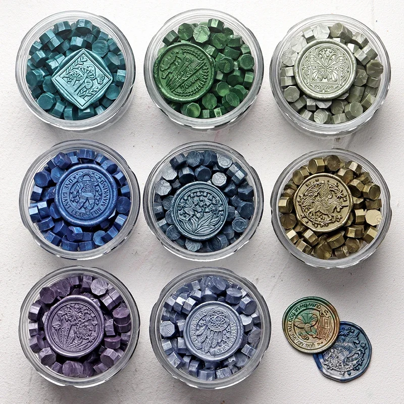 New 150Pcs Mix Color Wax Seal Vintage Octagonal Sealing Wax Beads Stamp Scrapbook Material Wedding Invitation Envelope Postcard