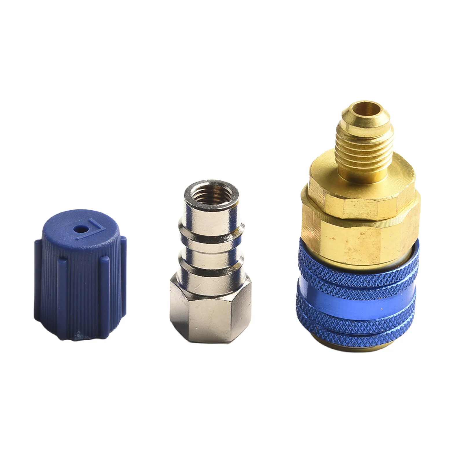 Extension Adapters Quick Coupler Office Outdoor Garden R134 Side Mount With Cap 2 Pcs Accessories Air Condition Replacements
