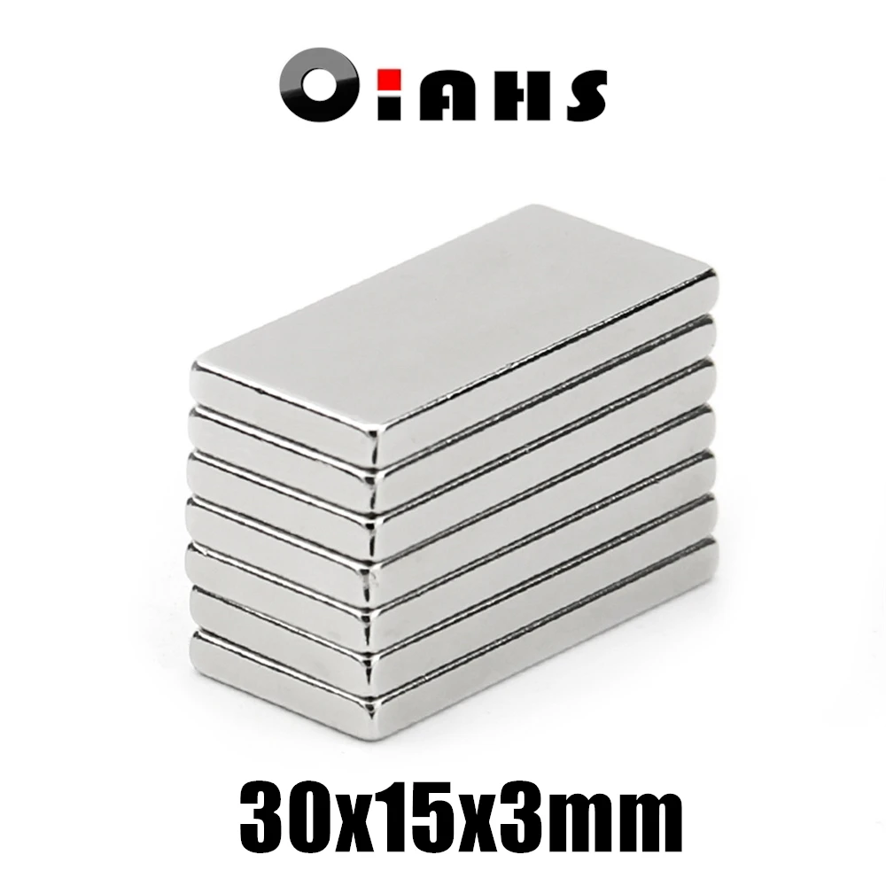 

2pcs 30x15x3mm Super Powerful Strong Rare Earth Block NdFeB Magnet Neodymium N35 Magnets 30*15*3mm