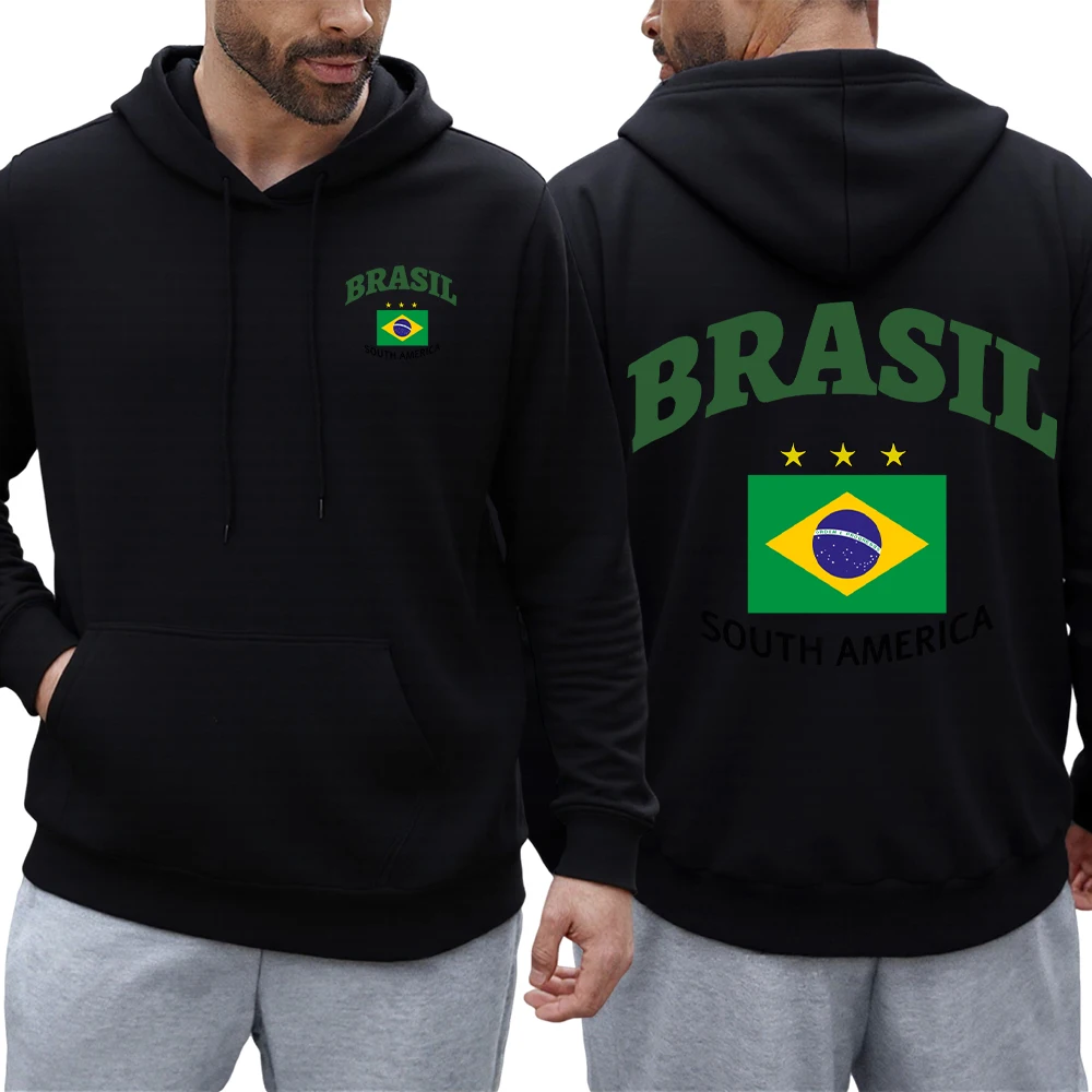 Brasilien Südamerika Gedruckt Männer Hoodies Hip Hop Mode Hoody Casual Oversize Streetwear Fleece Mehrfarbige Pullover Herbst