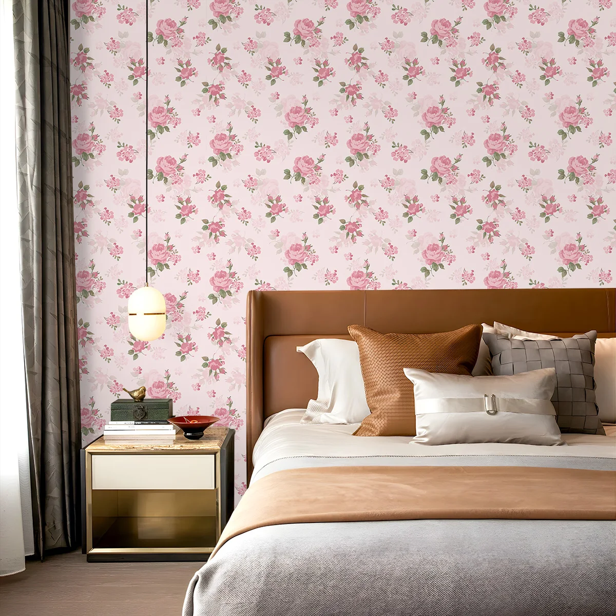 1pc Pink Floral Pattern Peelin - Flower Wall Panel recension och pris