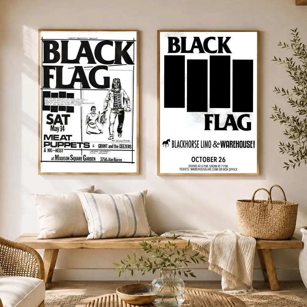 Punk Band Black Flag Poster HD poster wall art self-stick no-residue for home cafe office great gift
