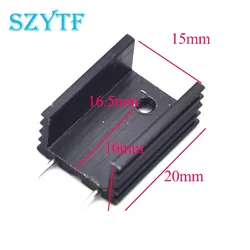 U-type package TO-220 transistor heat sink radiator 20*15*10MM black double needle