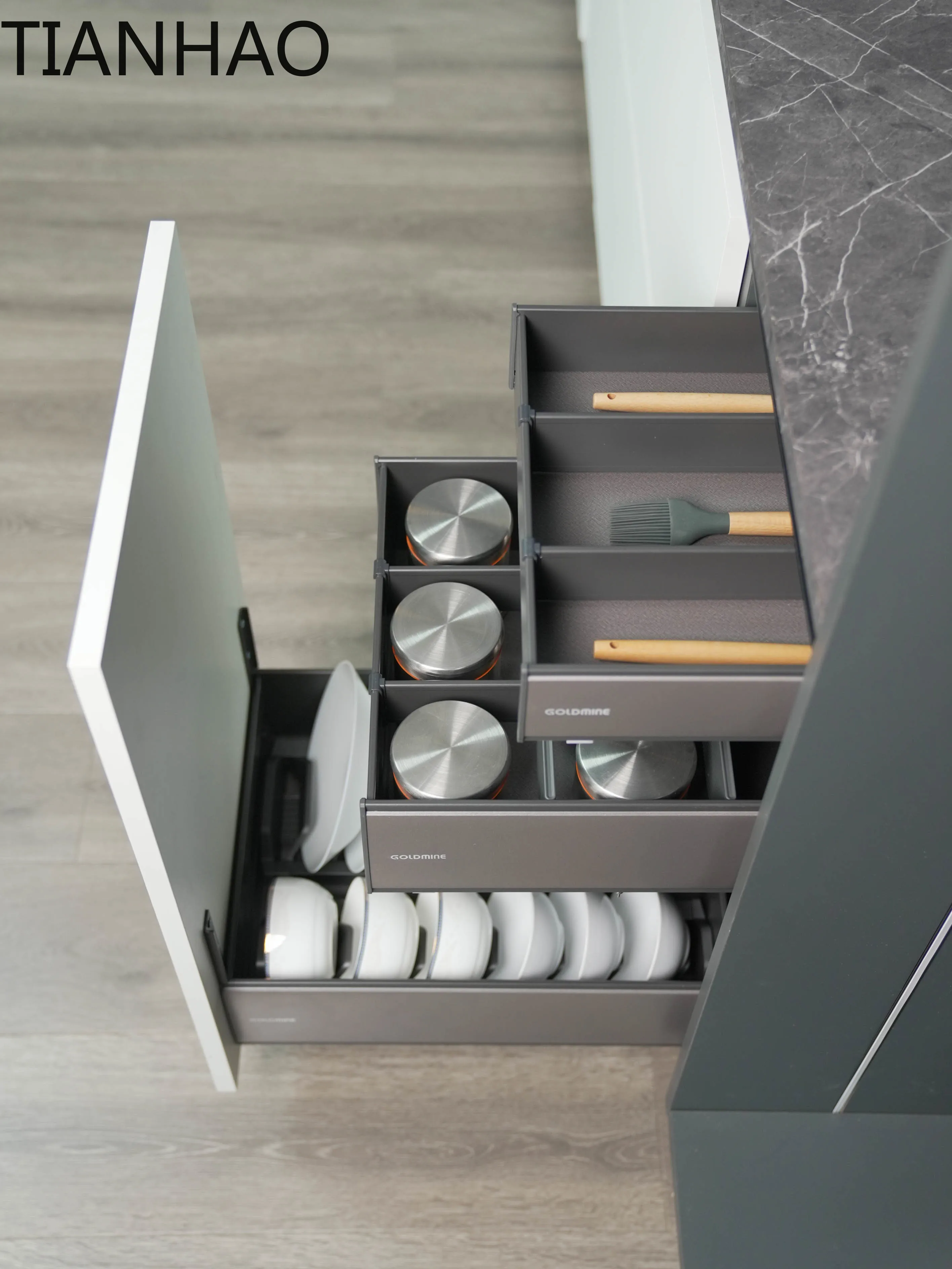 Goldmine Multifunction 3 Tire Pullout Cabinet Drawers  Kitchen Cabinet Accessories