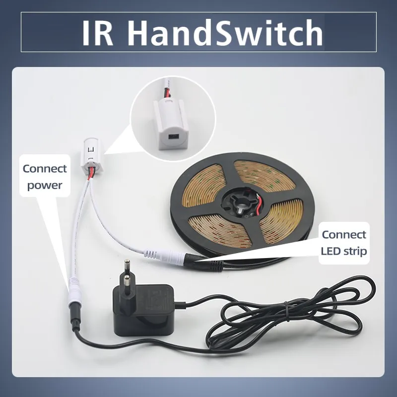 IR Hand Wave Sensor Wardrobe Light Switch Cabinet with LED DC12V 24V - Wave Motion Sensor Switch for Closet Lighting