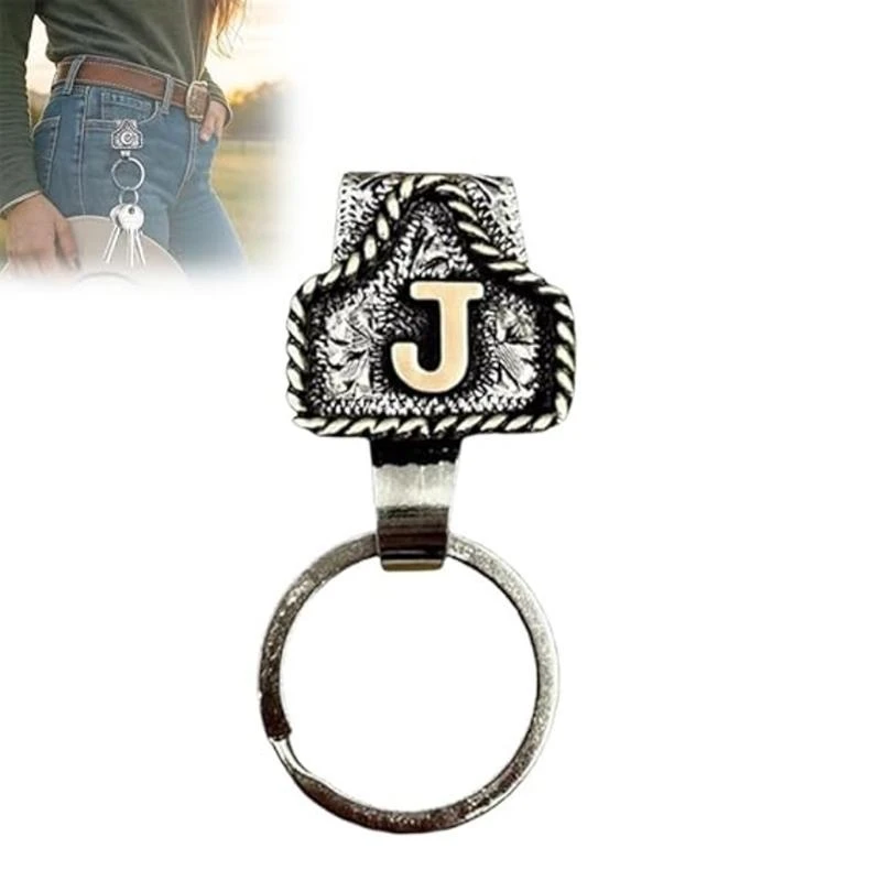 Western Metal Keychain Holder Quick Release Letter Keychain Clip For Belt