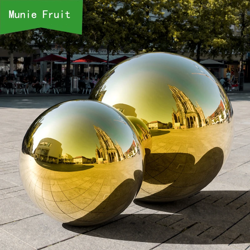 Dia 19-300mm 304 Stainless Steel Hollow Ball Golden Mirror Surface Round Ball Stainless Steel Large Round Ball Floating Ball