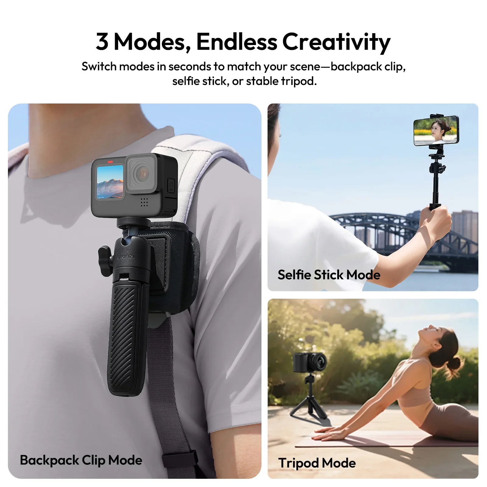Ulanzi MT88 Selfie عصا ترايبود مع حقيبة الظهر حزام حامل حامل جبل ل Insta360 X5 DJI Osmo Pocket 3 ملحق