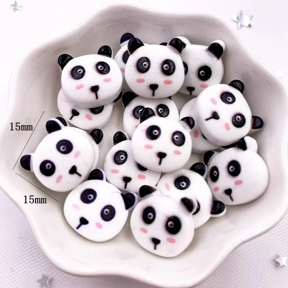 Kawaii Colorful Resin Panda Flatback Cabochon Scrapbook DIY Home Accessories Decor Figurine Craft Embellishments M0919