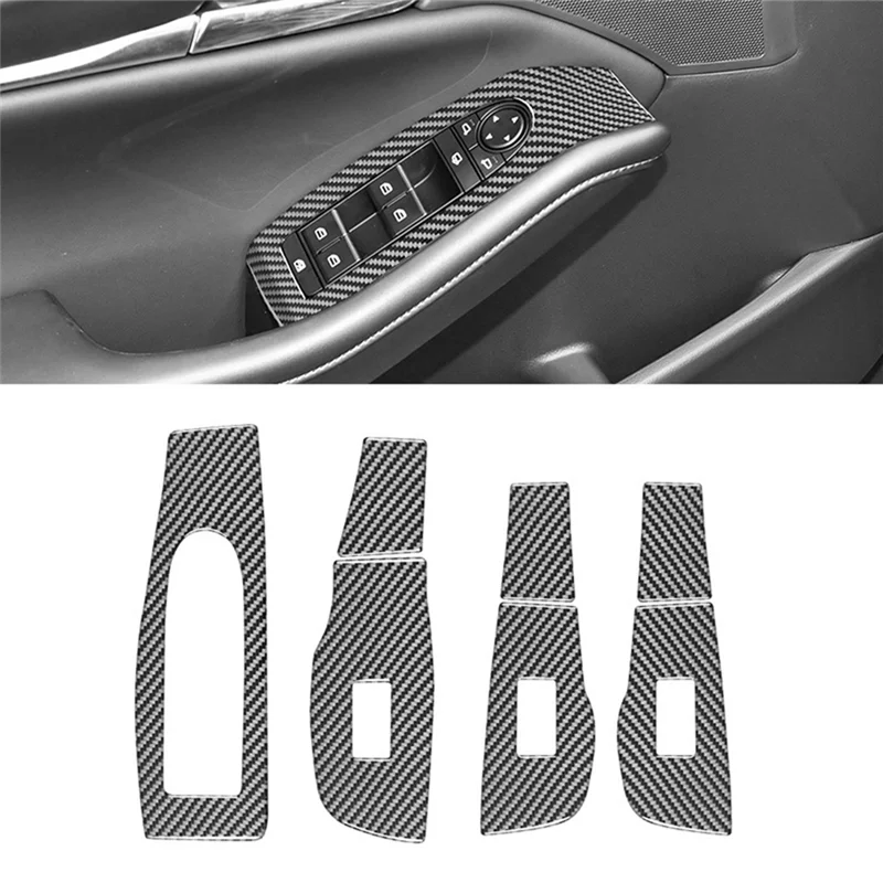 

NEW-For Mazda 3 Axela 2020-2024 Carbon Fiber Car Window Lift Switch Panel Cover Trim Sticker Interior Accessories