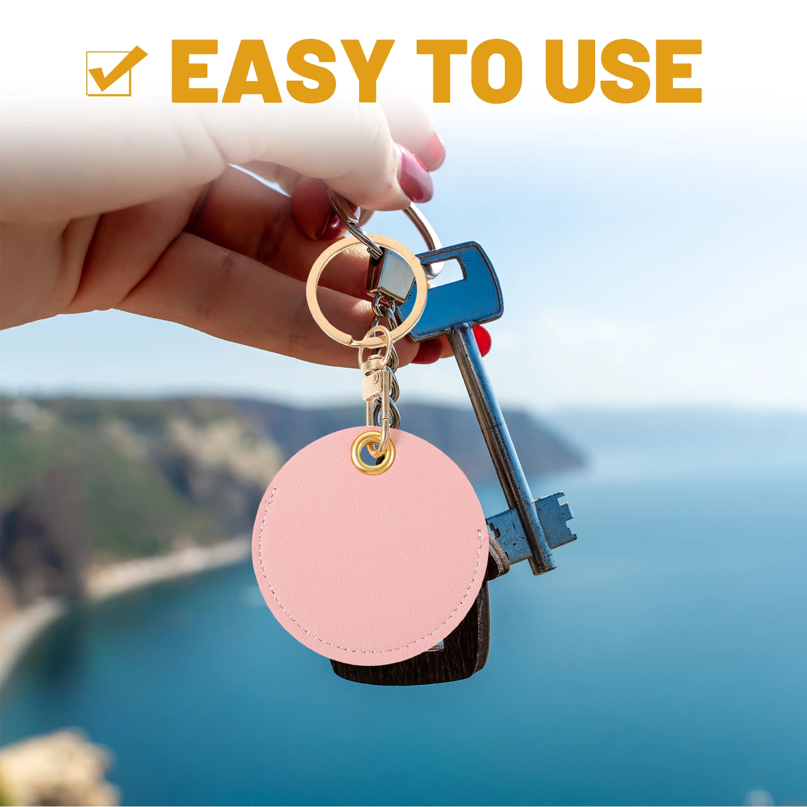 

2pcs Access RFID Cover Keychain Fob Pink Pu Rfid Key Fob Bag Carrot Keychain Pendent Practical PU Material