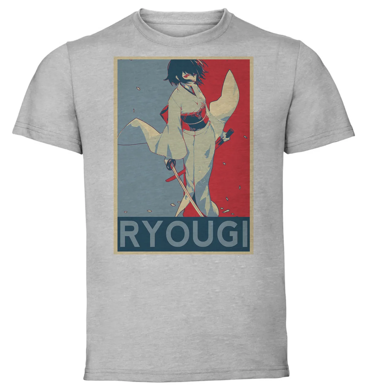 

T-Shirt Unisex Grey Propaganda Fate Grand Order Ryogi Shiki Variant 3