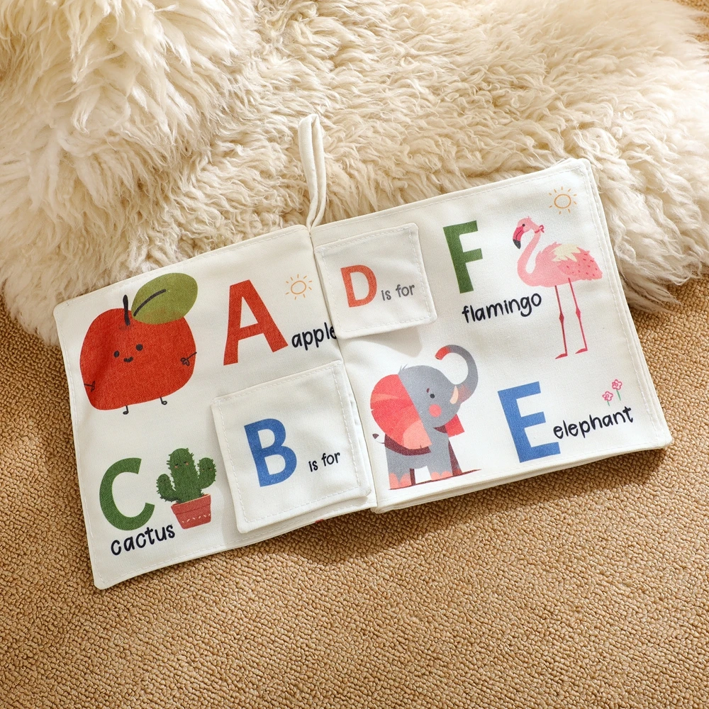 

Детские тканевые игрушки-книжки, обучающая игрушка с английским словом, холст, мультяшные океанские животные, детская развивающая игра, детская игрушка для раннего образования