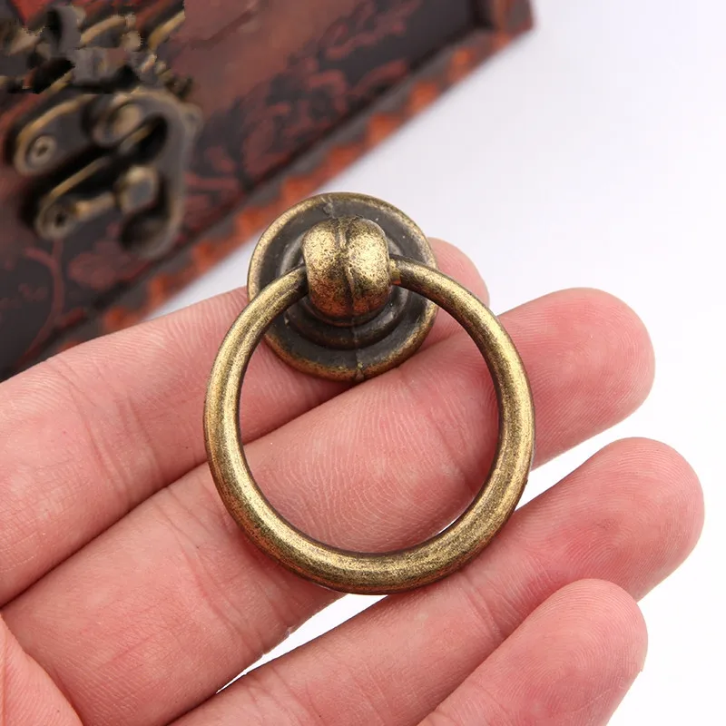 Cabinet Drawer Knobs Dresser Cupboard Wardrobe Furniture Pulls Ring Handle Wooden Box Jewelry Knobs door knocker - zdjęcie 1