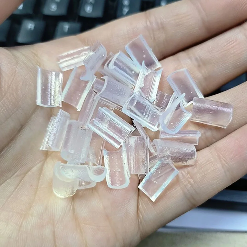 100/200/500 piezas de pegamento para uñas, punta de queratina para extensión de cabello, adhesivo fuerte/Color transparente