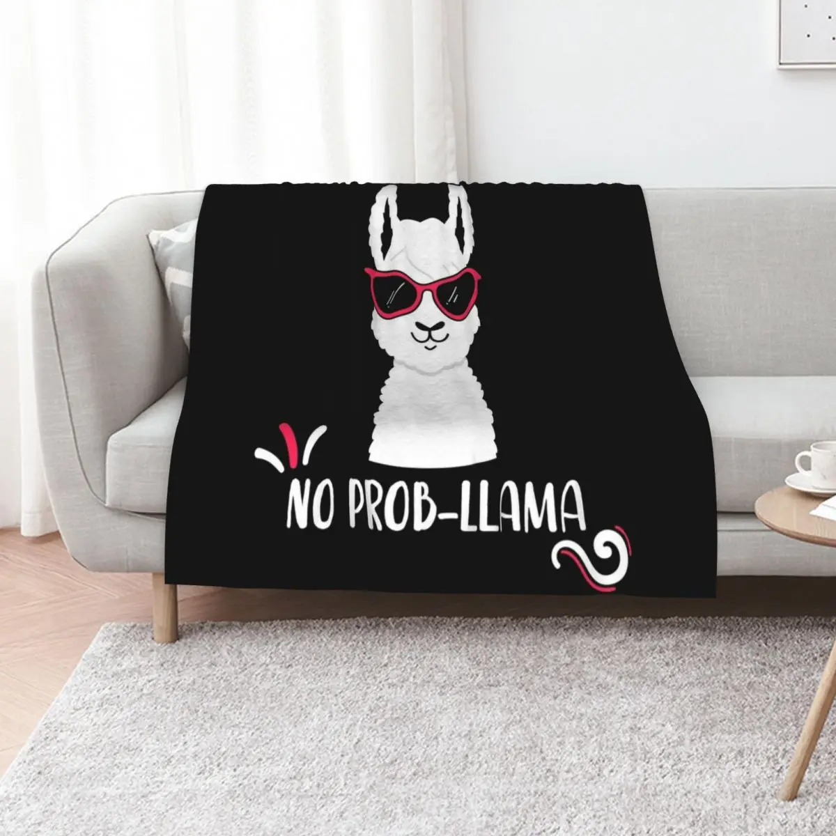 No Prob-Llama - Funny Cute Llama wearing Glasses Throw Blanket Quilt Baby Sofas wednesday Blankets For Baby Blankets