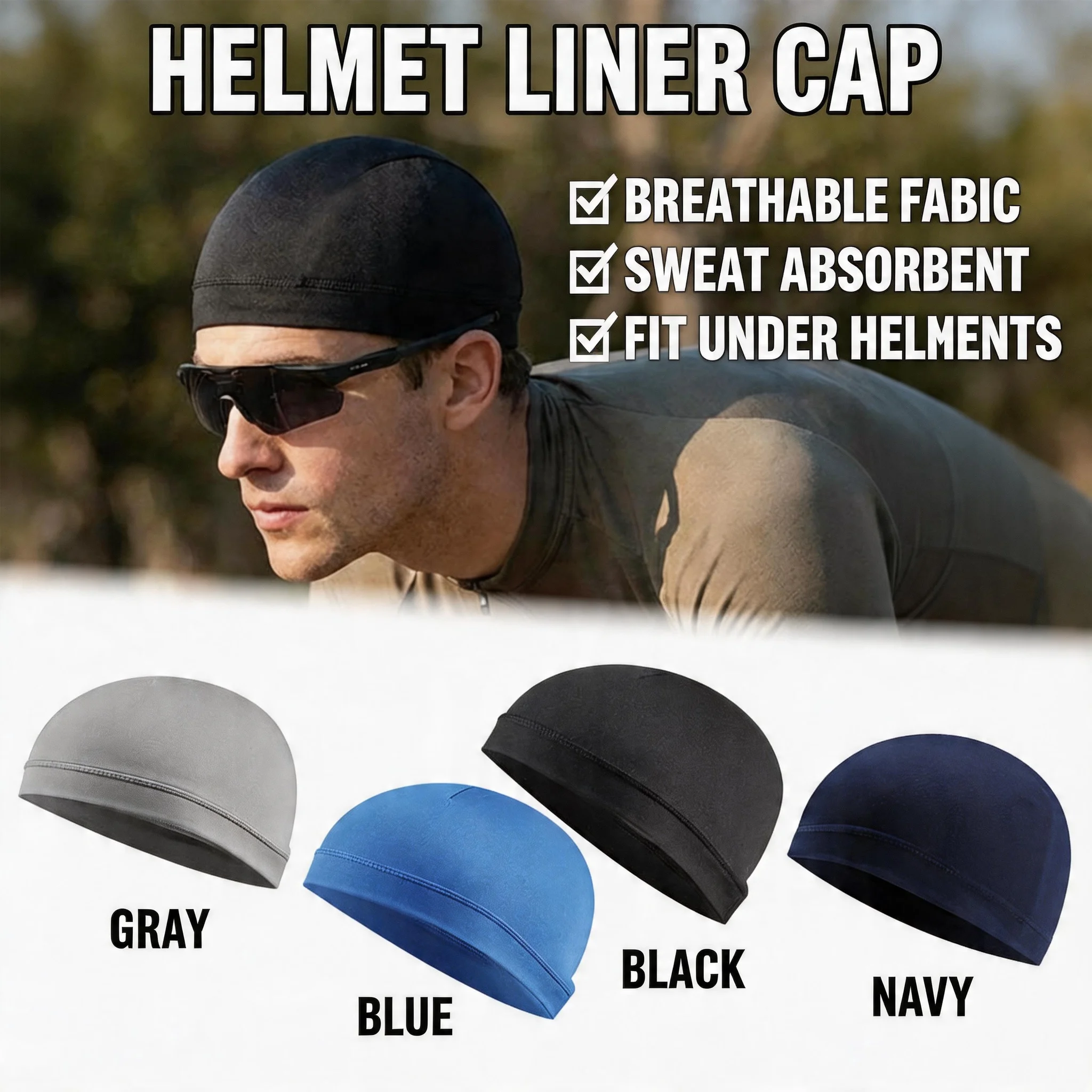 Riding Fast Drying Small Cloth Cap Motorcycle Helmet Liner Outdoor Sports Breathable Multi-Use Universal Helmet Accessories