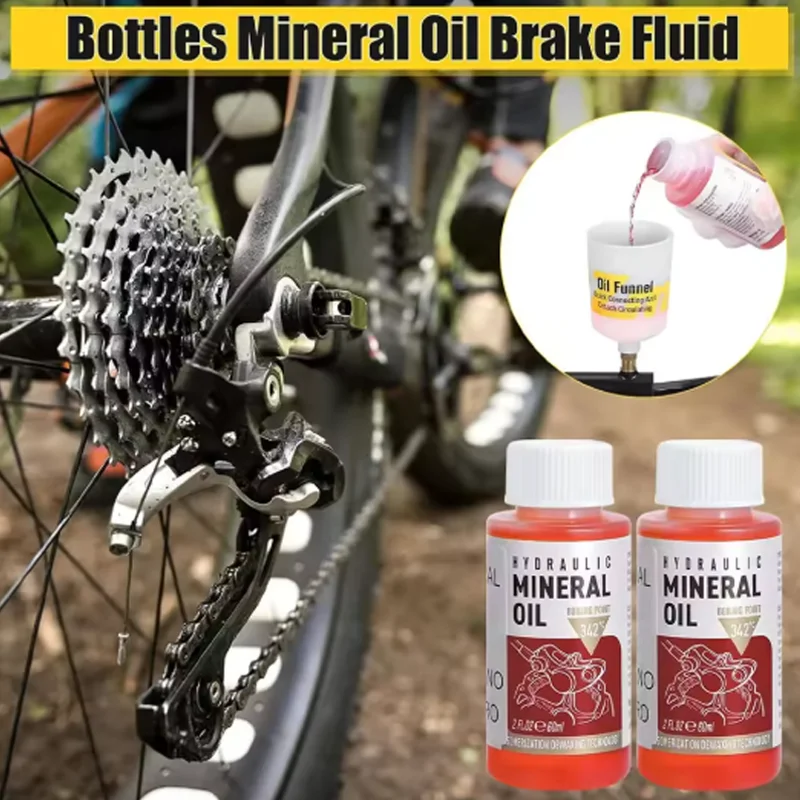 1/2Pcs Bicycle Brake Oil,60ml/2oz,MTB Tubess Sealant Fluid,Mineral Lubricant,Shimano Mineral Oil,Bike Hydraulic Disc Brake Oil