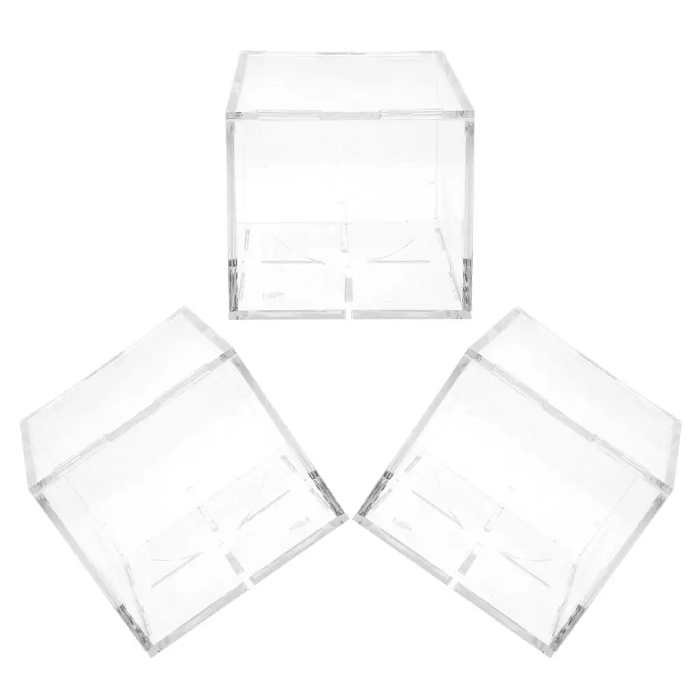 

3 Pcs Baseball Holders for Balls Display Transparent Box Case Acrylic Cube