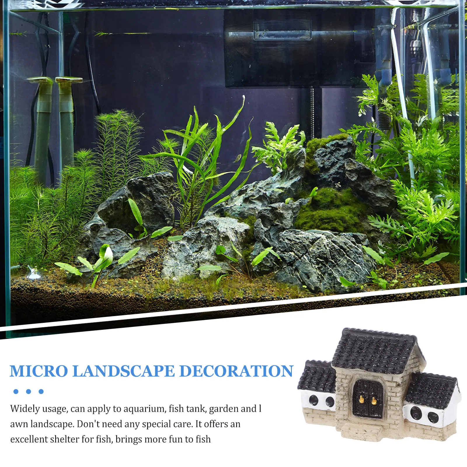 

Chinese Archway Decor Resin Succulent Planter Fish Tank naments Large Castle Aquarium Decorations Easy Maintenance DIY