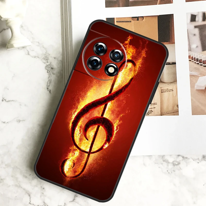 Treble Clef Music Note Case For OnePlus 12 12R 11 9 10 Pro 10R 9R 8T 10T Nord CE 2 3 Lite 2T CE4 N10 N20 N30 Cover