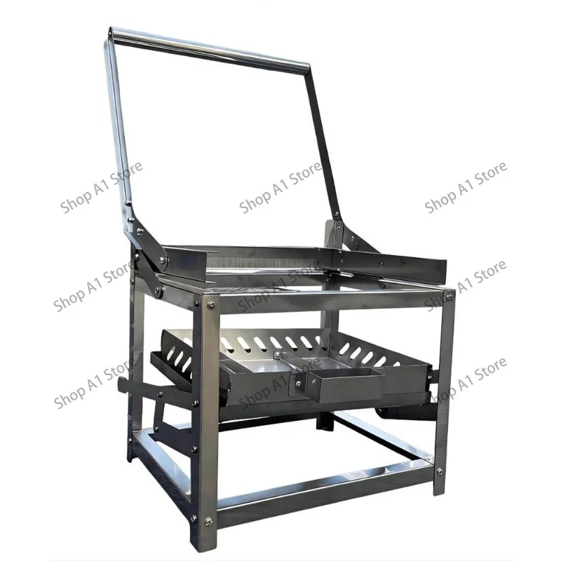 Adjustable Flip BBQ Grill Rotating Rack | Heavy Duty Stainless Steel Campfire Cooking Grate for Outdoor Camping & Hiking