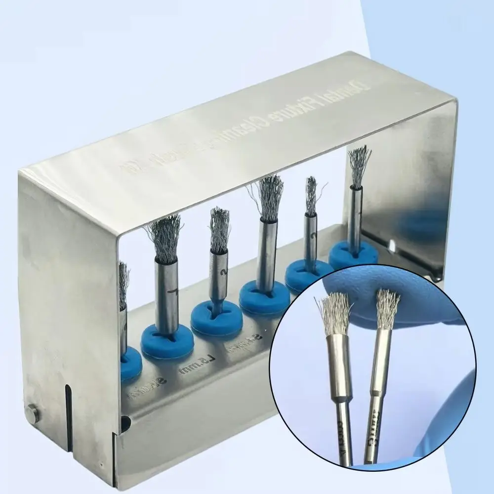 

6 Pcs High Quality Titanium Dental Brushes Dental Implant Surface Cleaning Brush Peri-Implantitis Threads Tool