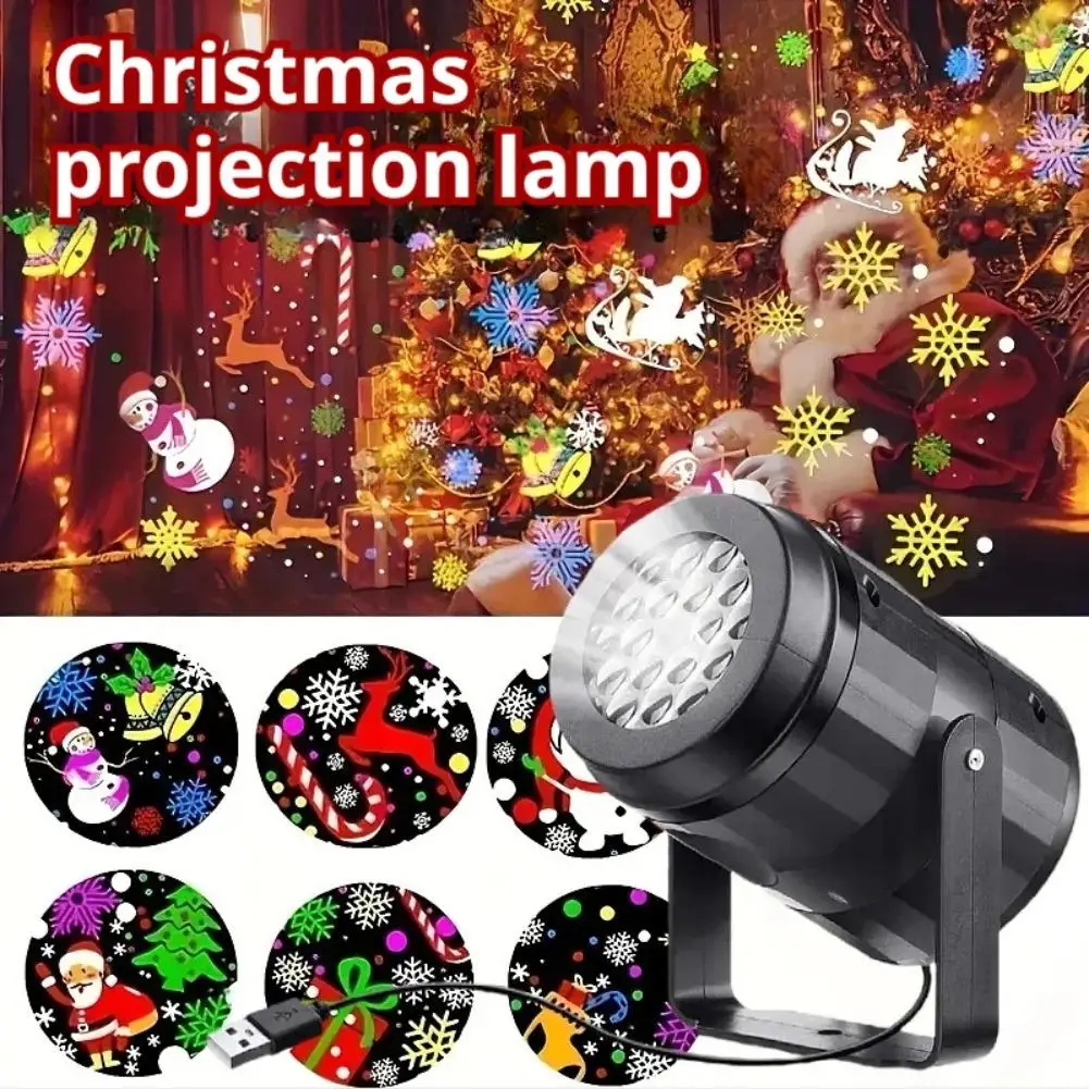 Projecteur de noël lumière 16 motifs Projection fée lampe extérieure/intérieure vacances Projection lampe de nuit pour la maison décor de fête de noël