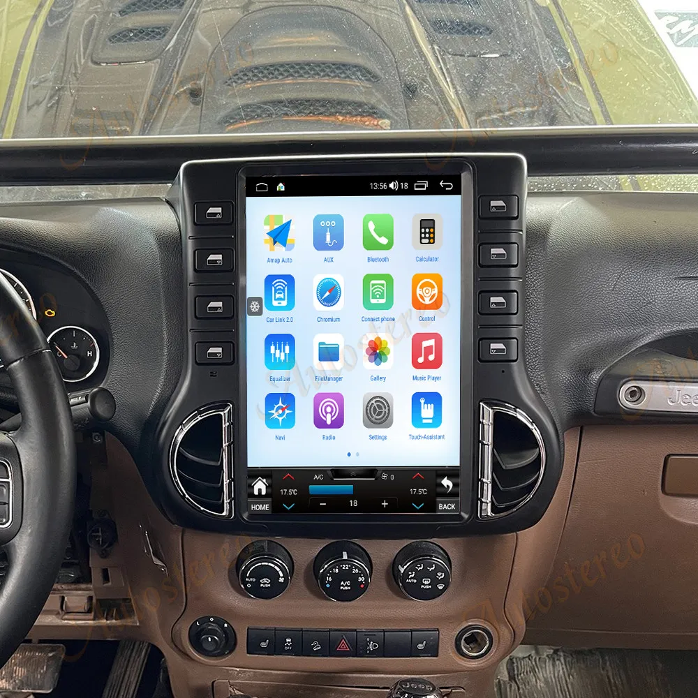 4G LTE Android 14.0 For Jeep Wrangler 2011-2014 Vertical Screen 12.1 