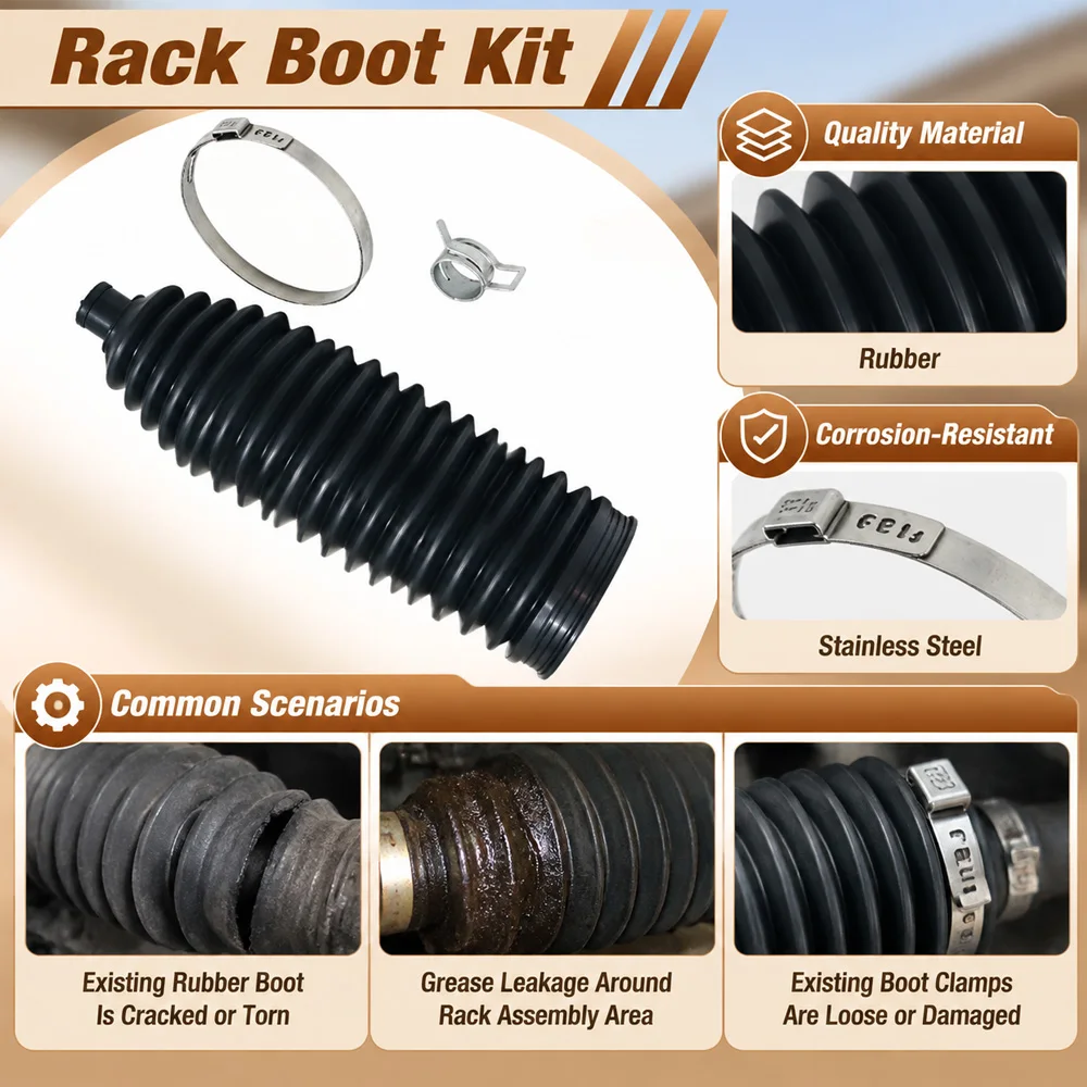 For BMW 230i M240i 330i 430i M340i M440i 330e X3 X4 2023-2025 Steering Rack Boot 32106871895 Rubber and Stainless Steel
