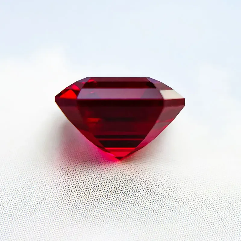 Laboratório rubi vvs1 forma quadrada asscher cor vermelha pedra preciosa para diy jóias fazendo materiais com certificado preço de atacado