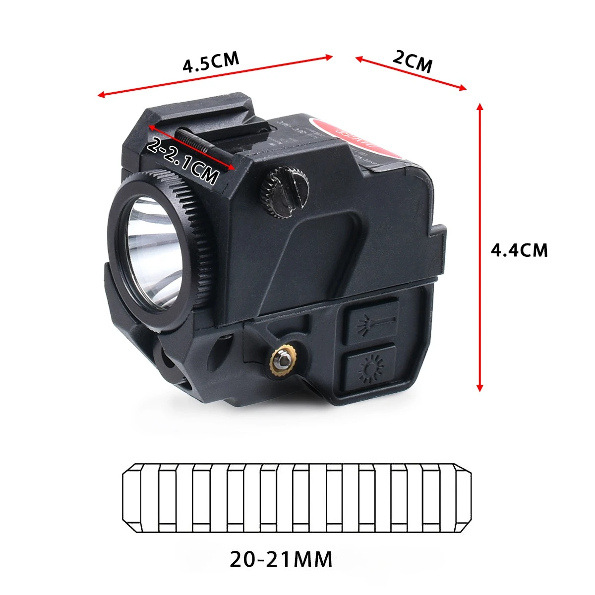 Linterna táctica LED compacta con puntero láser para pistola - imagen 5