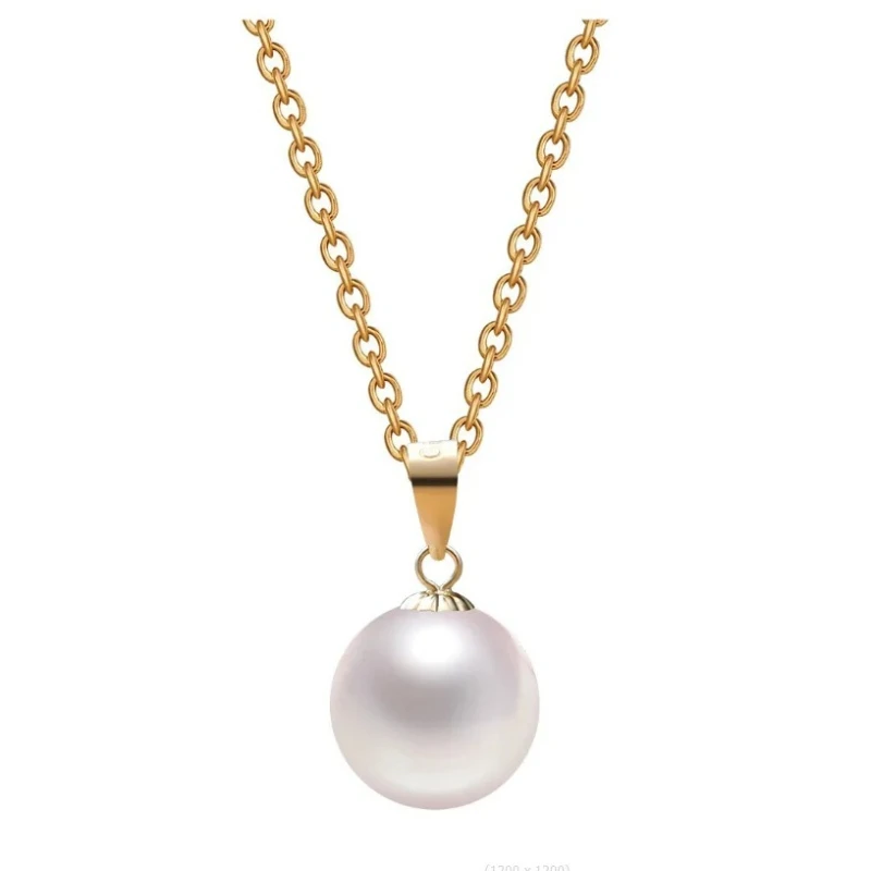 

Genuine 7-8mm White Round Pearl Necklace Pendant for Woman