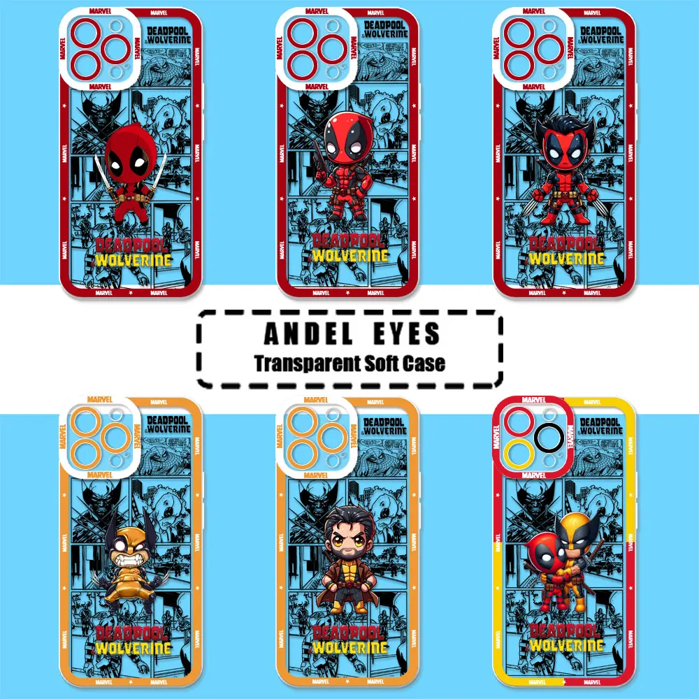 

Marvel Deadpool And Wolverine Phone Case For Redmi Note 13 13R 12 12S ProPlus 11 11S 10 10S 9 9T Pro Max Transparent Soft Cover