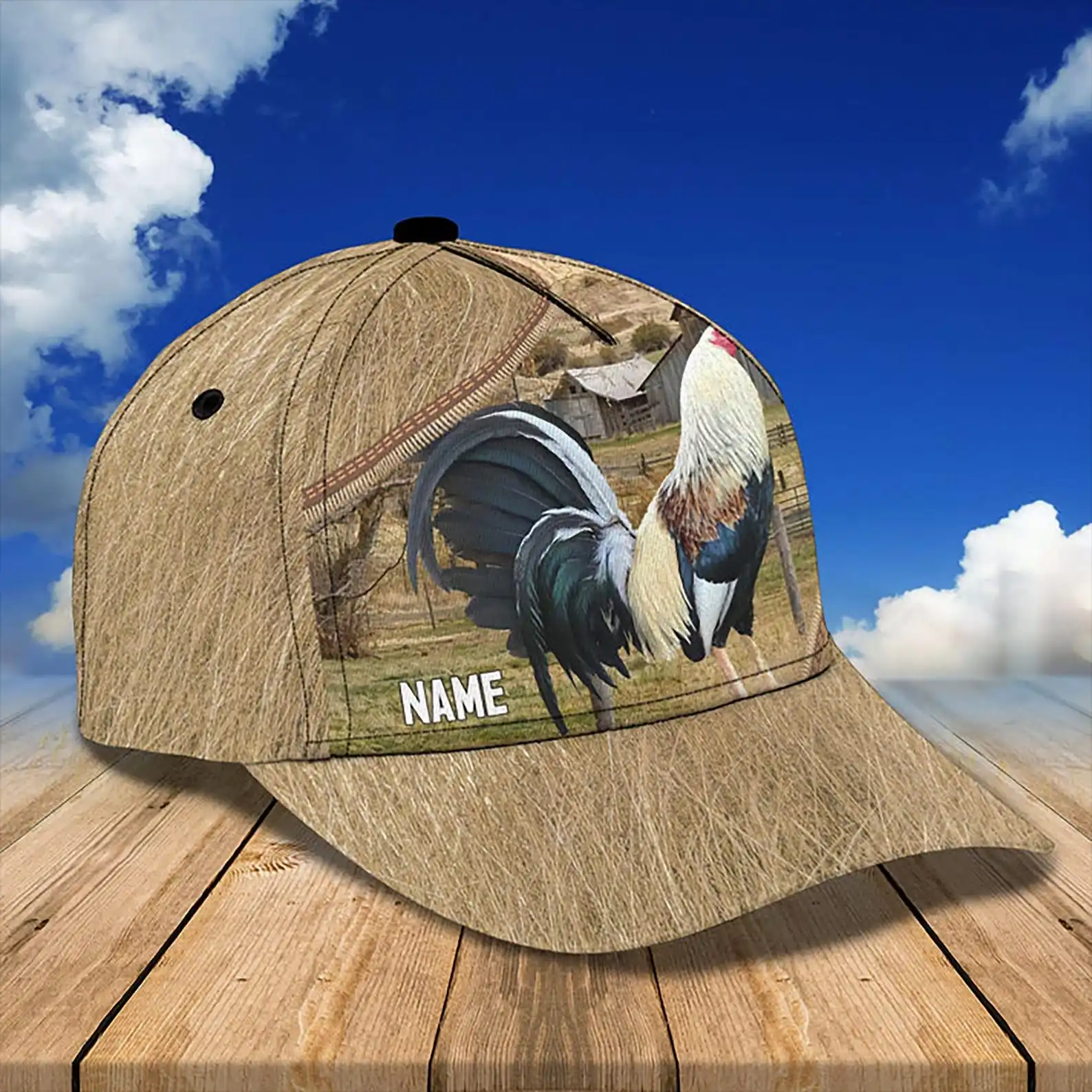 Custom Personalized 3D Rooster Cap For Men, Custom Name Chicken Hat, Country Farmer Gift, Classic Farm Animal Trucker Hat, Barny