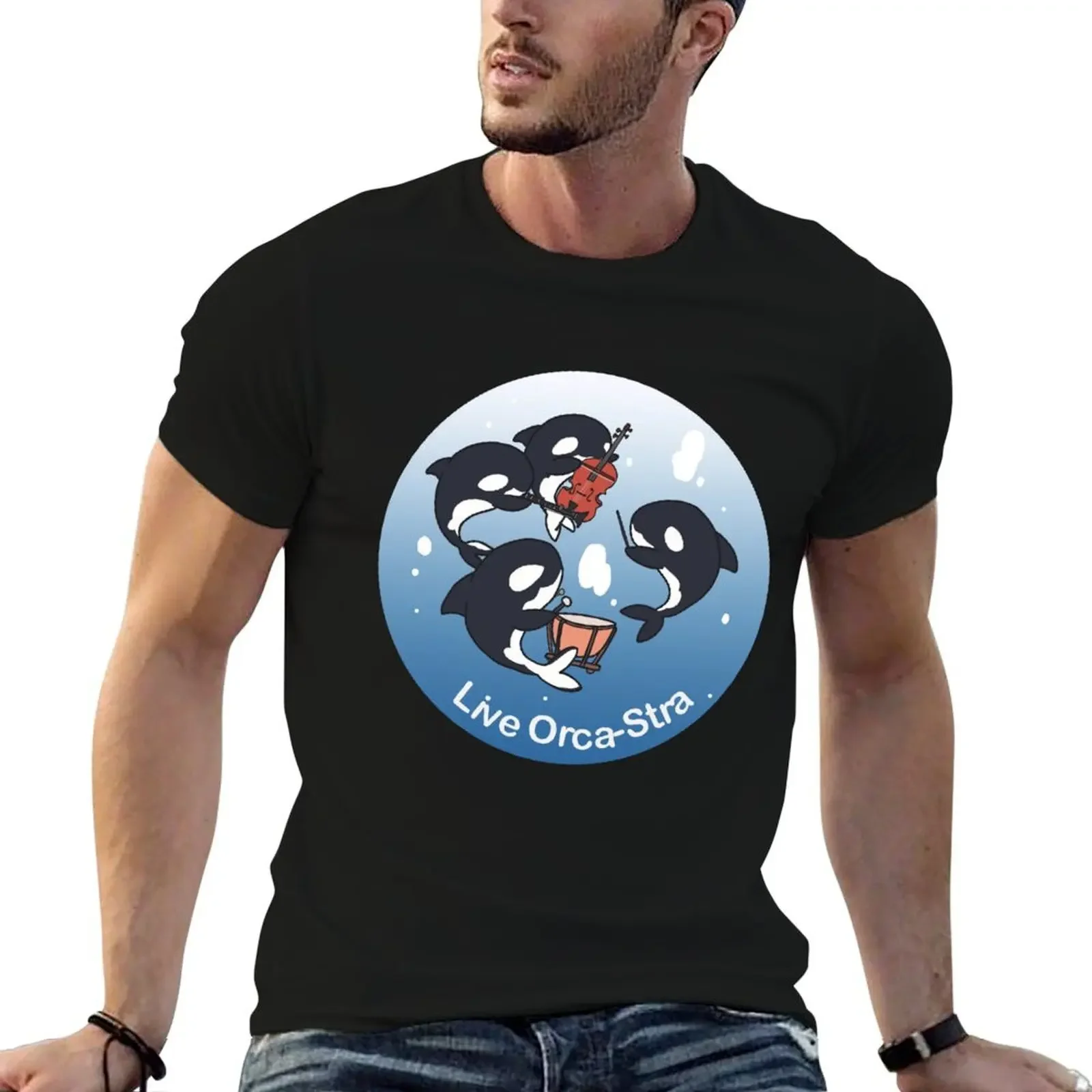 Live Orca-Stra T-Shirt tops oversized Short sleeve tee graphic t shirts men t shirts