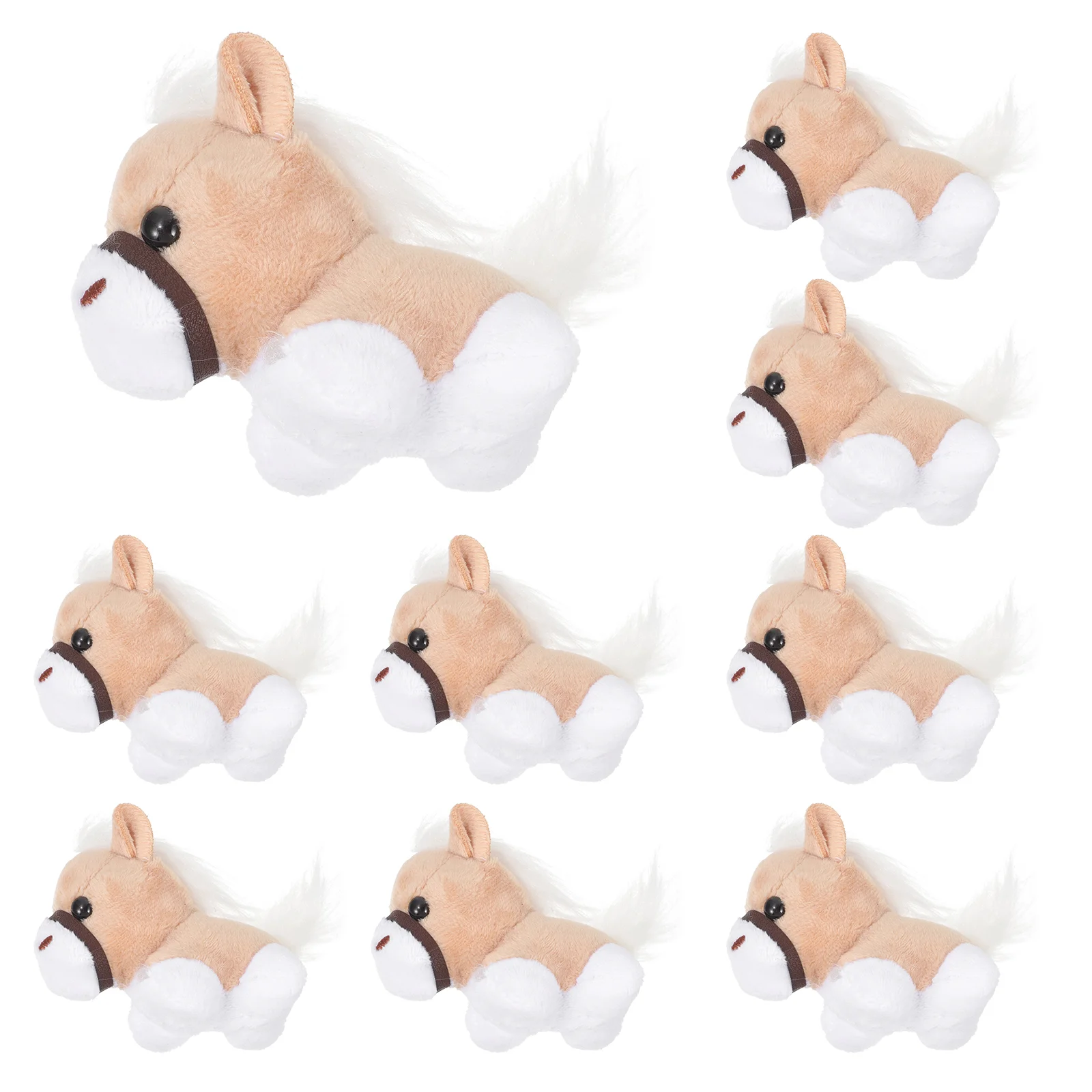 12 Pcs Toy Keychain Pendant Charms Soft Ornaments Animal Cute Hanging Decor Backpack Horse Stuffed Animals Cartoon