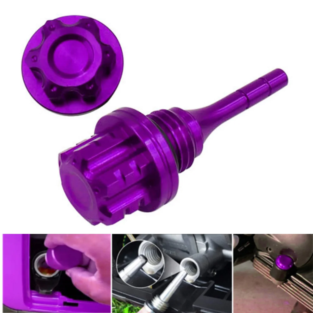 Hex Oil Stylish CNC Motorcycle For Engine Oil Dipstick Cap Hex Head Purple for perfect for Modified Motorcycles