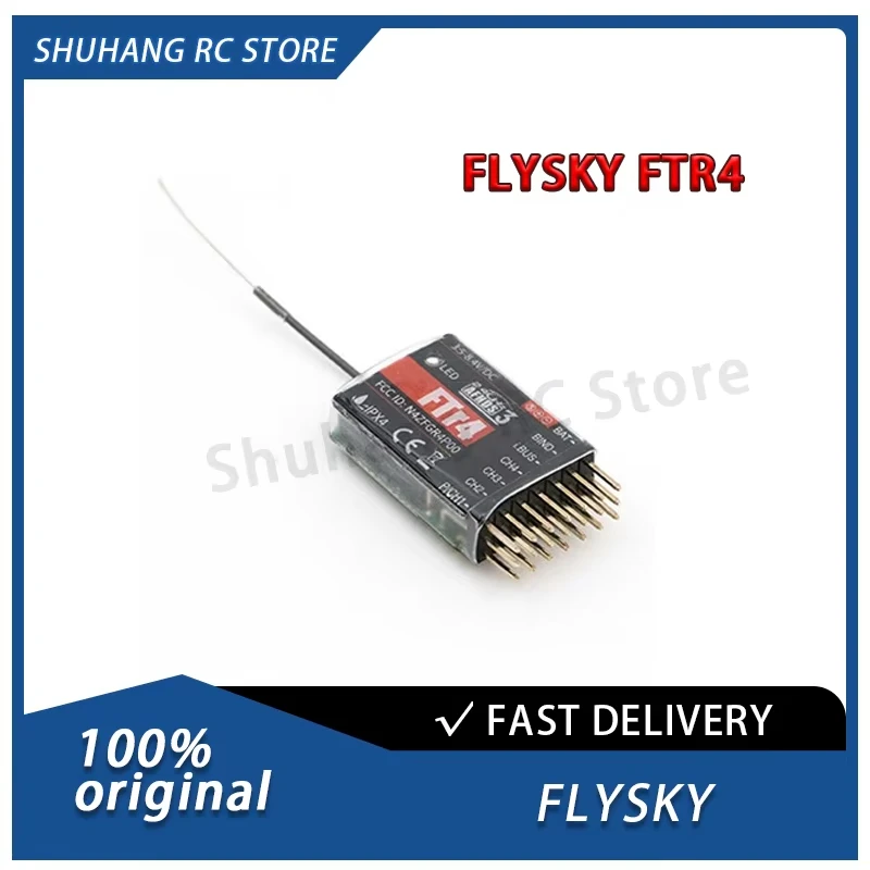 

FLYSKY Fusi FTR4 2.4GHz Mini 4 Channel AFHDS 3 NB4 PL18 Single Antenna Receiver Support PWM/PPM/i.bus/s.bus for RC Drone Glider