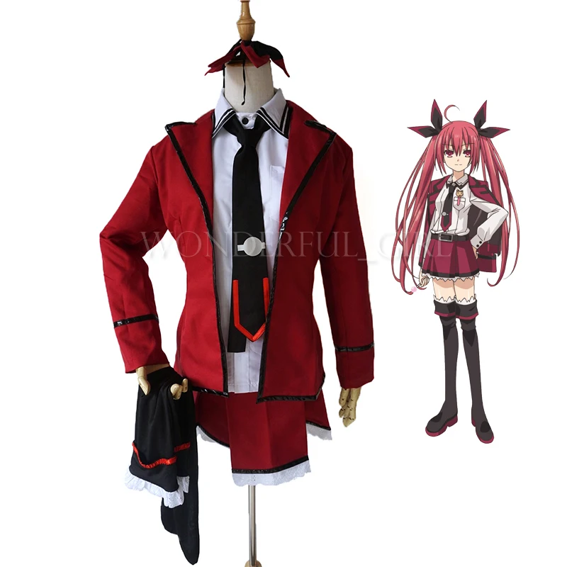 

New Anime Date A Live Itsuka Kotori Cosplay Costume Uniform Dress Outfit+Stocking Halloween Costumes for Women Custom Any Size