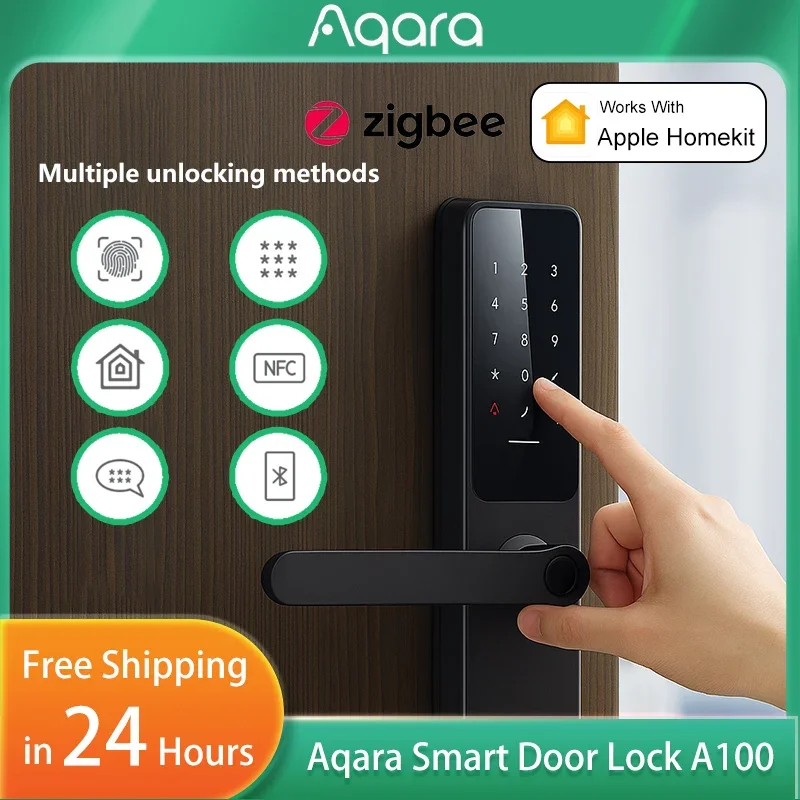 

Aqara Smart Lock A100 Pro Zigbee 3.0 Bluetooth 5.0 Smart Security Дверной замок с отпечатками пальцев NFC Card Lock для Apple Homekit APP