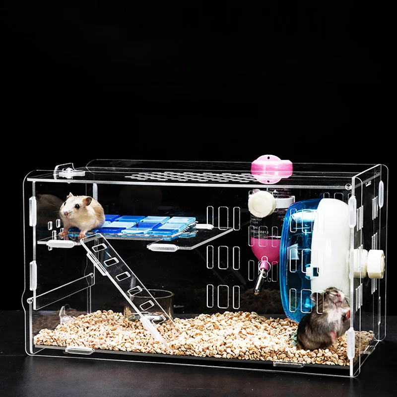 Hamster Cage Big Villa Small Pet House Supplies Toy Set Dream Big Castle Transparent Acrylic Dutch Pig DIY Cage