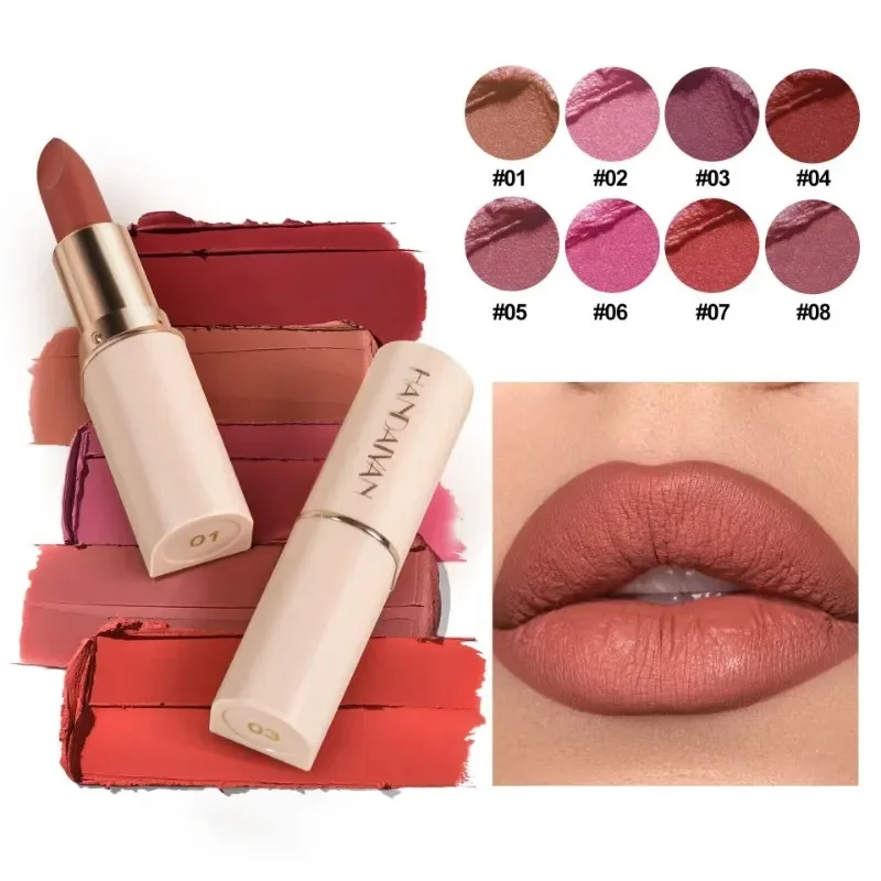 8 Colors Waterproof Non-stick Cup Lipstick Deep Red Matte Lip Balm Makeup Dark Red Lipglaze Velvet Easy To Color Lips Cosmetics