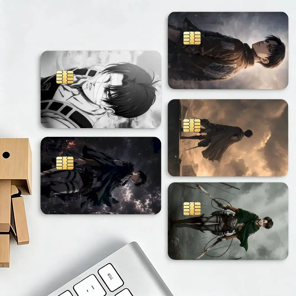 Levi Ackerman Attack on Titan HD Waterproof Credit Card Stickers Silicone Decals For Chip Game Cards Gift