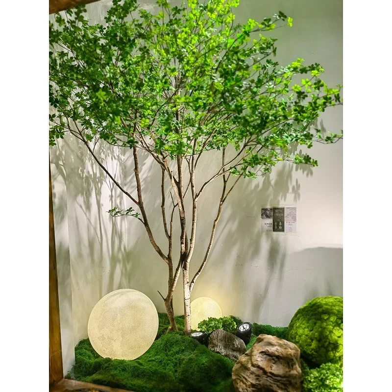 Simulated hanging bell tree, false tree, horse drunk wood, indoor simple plant landscaping, floor-to-ceiling window ornament