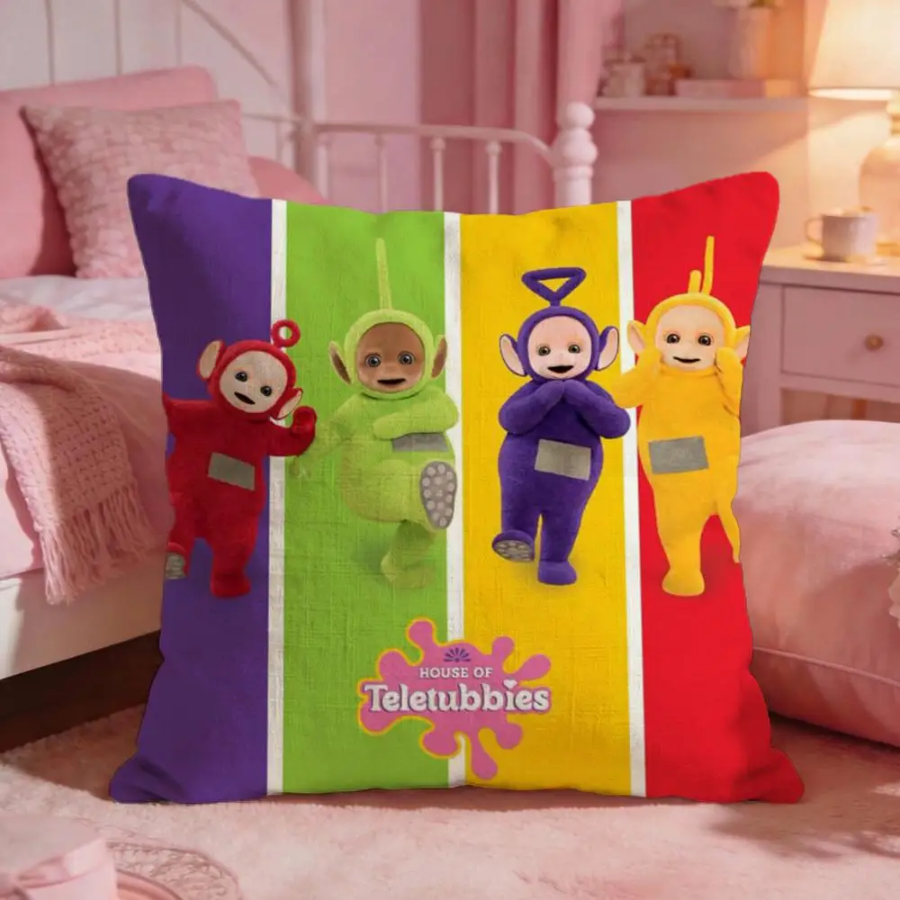 Cute T-Teletubbies Cushion Cover Premium Comfort Reversible Pillow Cove -Two in One Design for Any Room & Car Interior