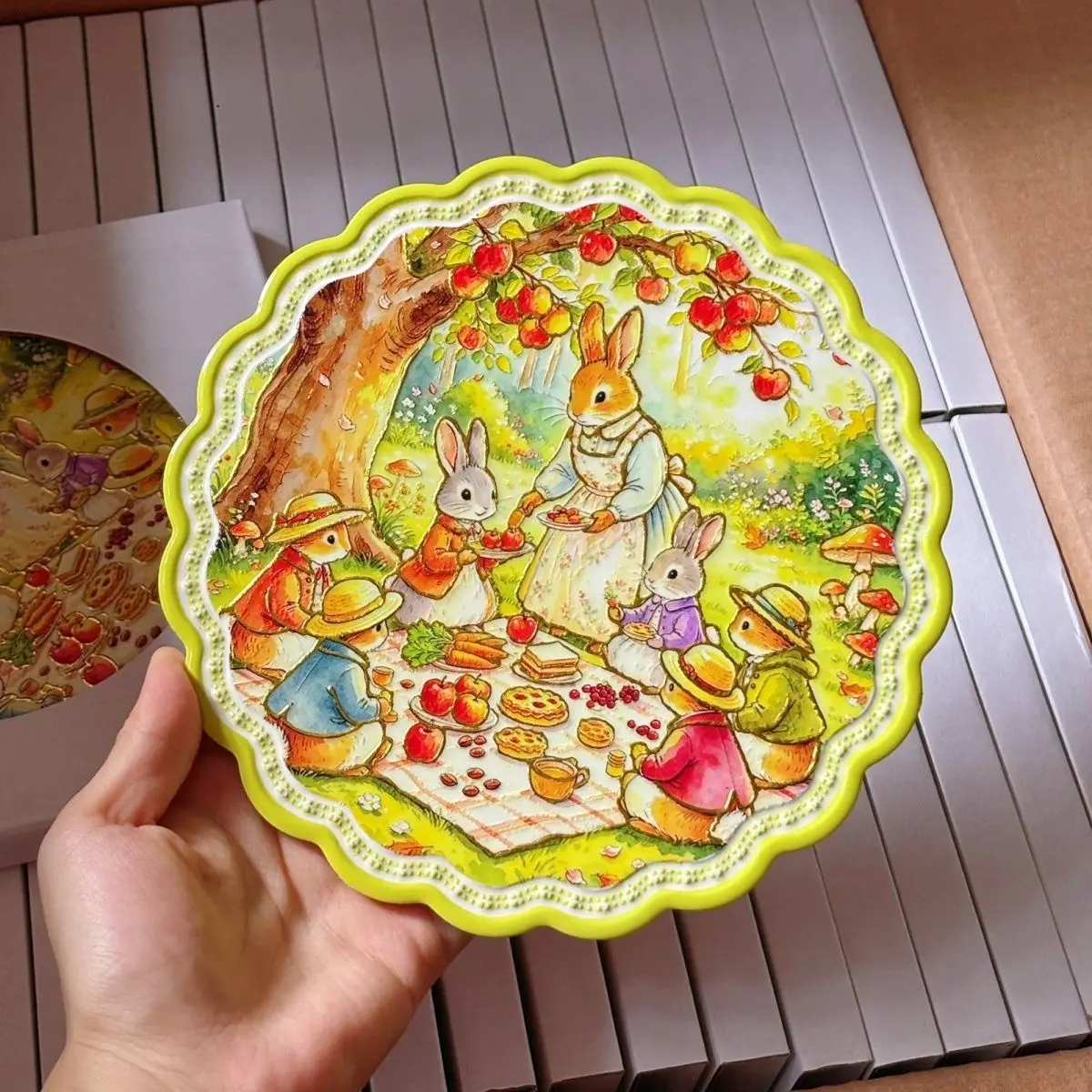 Rabbit Lace Dinner Picnic Camping Ceramic Insulation Mat Heat-resistant Anti-scalding Non-slip Placemat Table Decoration