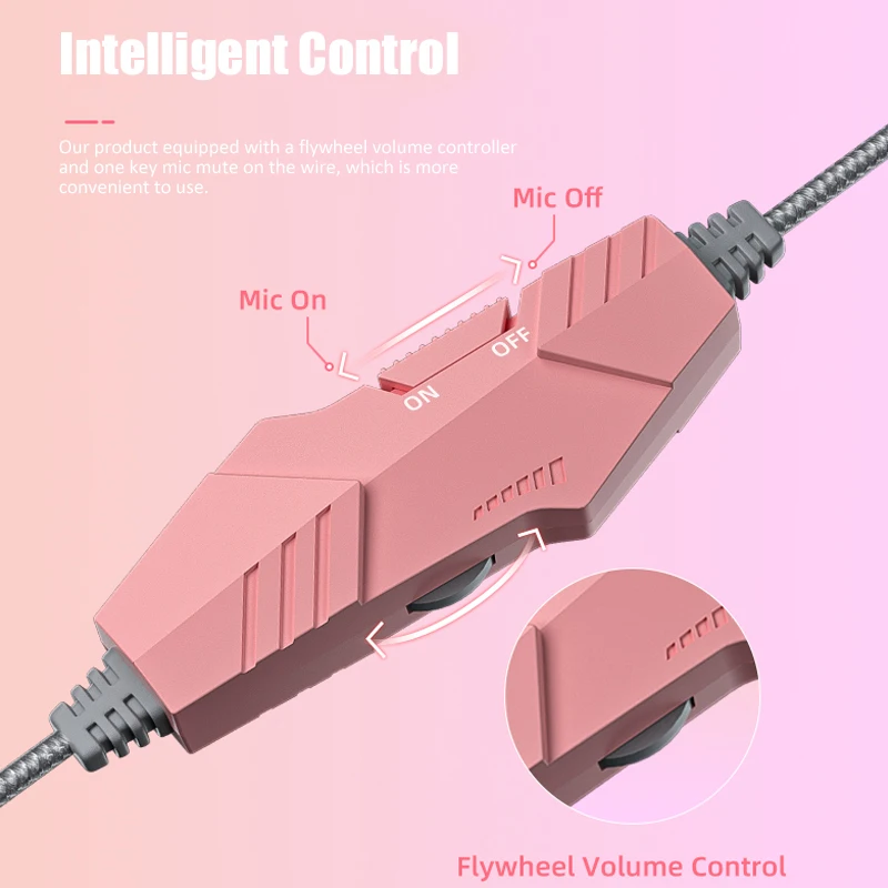 Cute Cat Ear Gaming Headphones com Microfone, Ruído Reduzido, RGB, Pink Girls, Headset, Gamer, Acessórios para PS4, Xbox, Telefone, PC, Kid's Gift