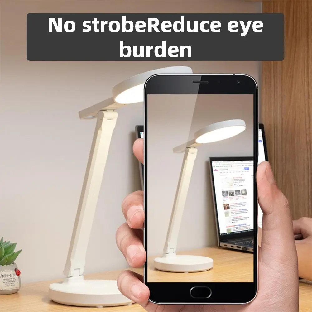 Rechargeable Desk Lamp With Brightness Memory Function 3 Colors Adjustable Brightness Touch Control Bedside Lamp