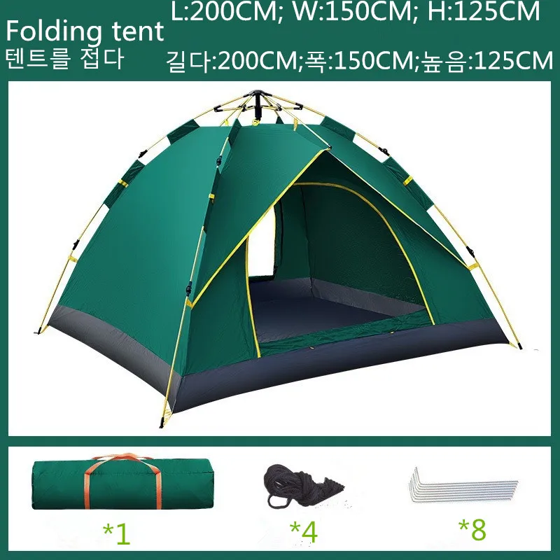 Portable Camping Automatic Tent One Touch Camping Tent Waterproof Roof Top Tents Double Door Outdoor Fishing Nature Hiking